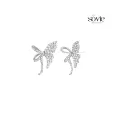 Diamond Dust Bow Earrings