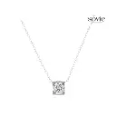 Square Bezel Solitaire Necklace