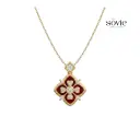 Vintage Clover Enamel Pendant Necklace