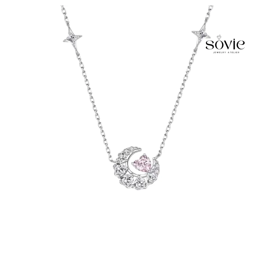 Crescent Moon & Heart Star Necklace