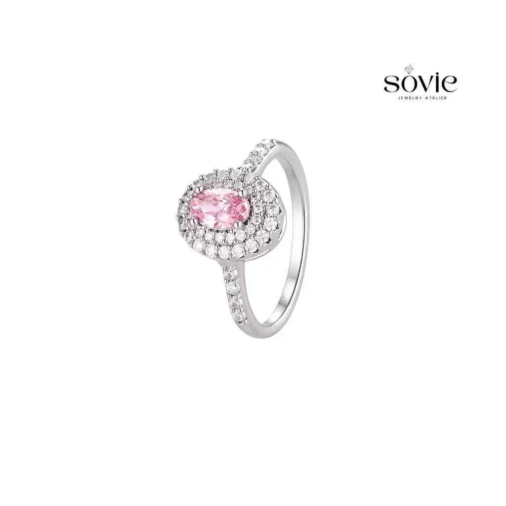 Royal Pink Halo Ring