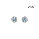 Azure Double Halo Stud Earrings  Deskripsi Produk