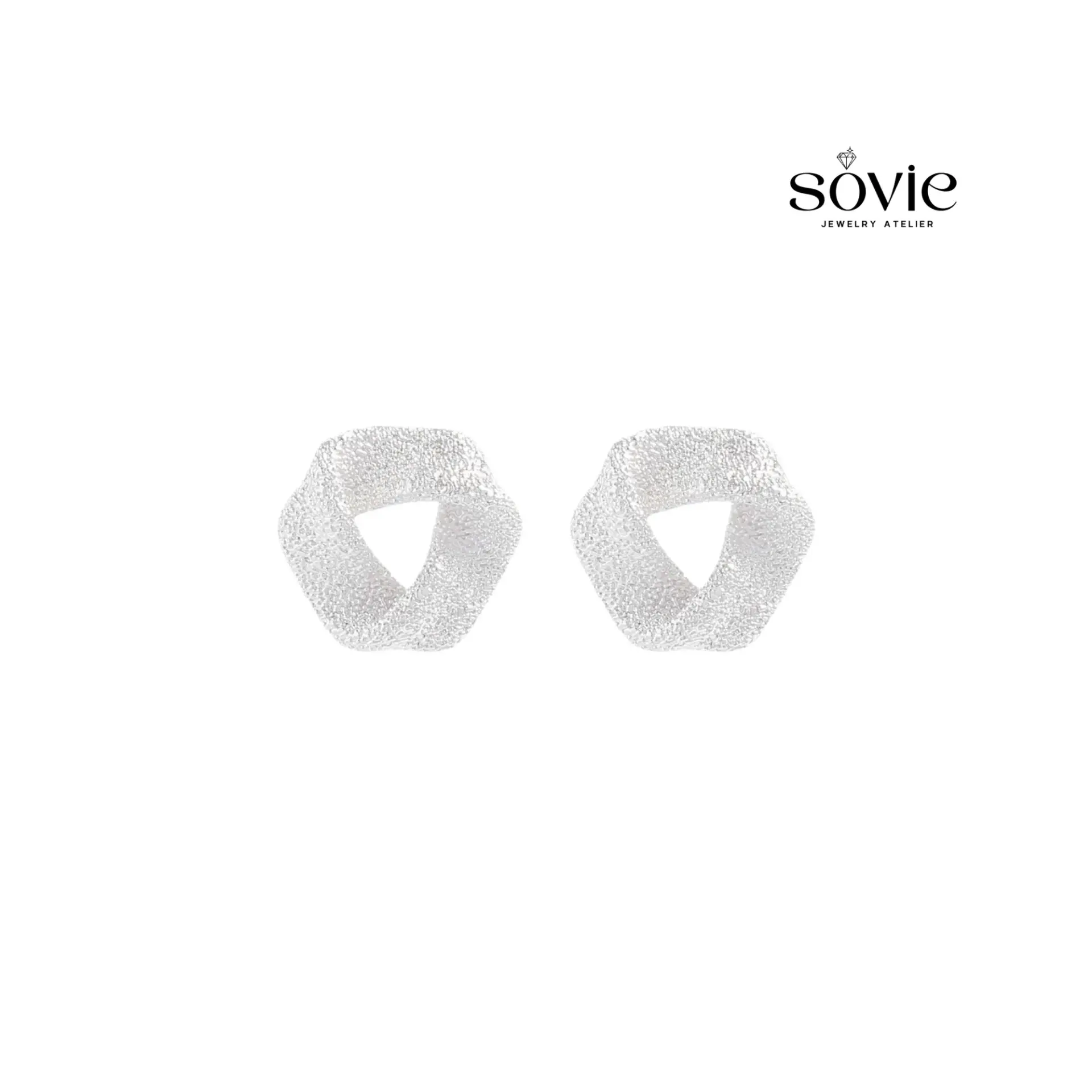 Frosted Twist Triangle Stud Earrings
