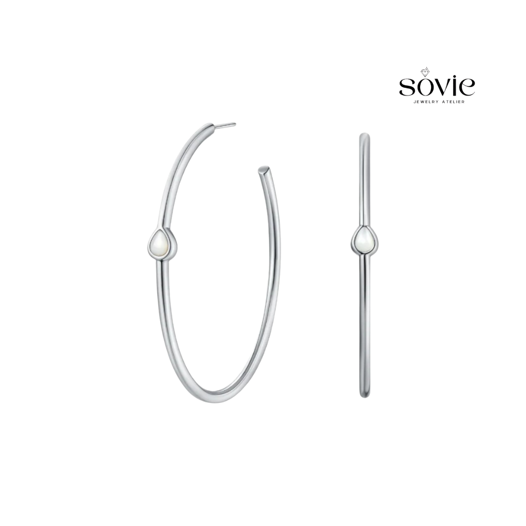 Luna Pearl Hoop Earrings