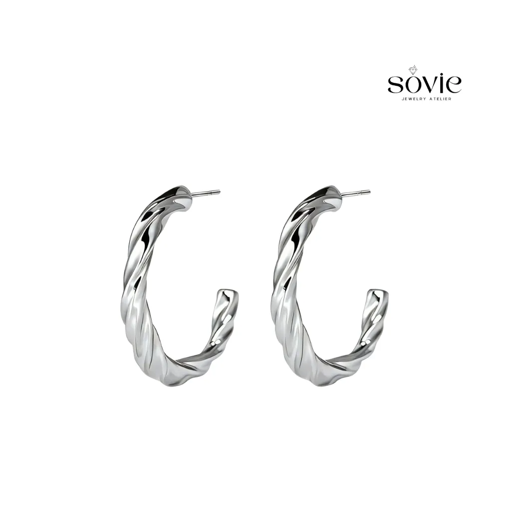 Twisted Rope Hoop Earrings