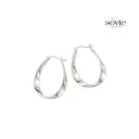 Sculptural Oval Twist Hoop Earrings