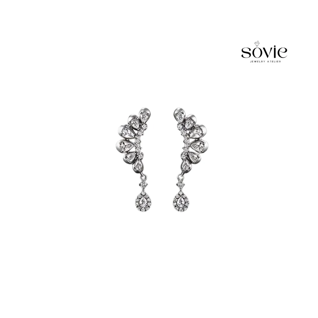 Crystal Petal Cascade Drop Earrings