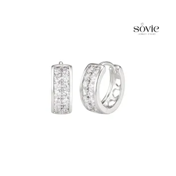 Pavé Crystal Huggie Hoop Earrings